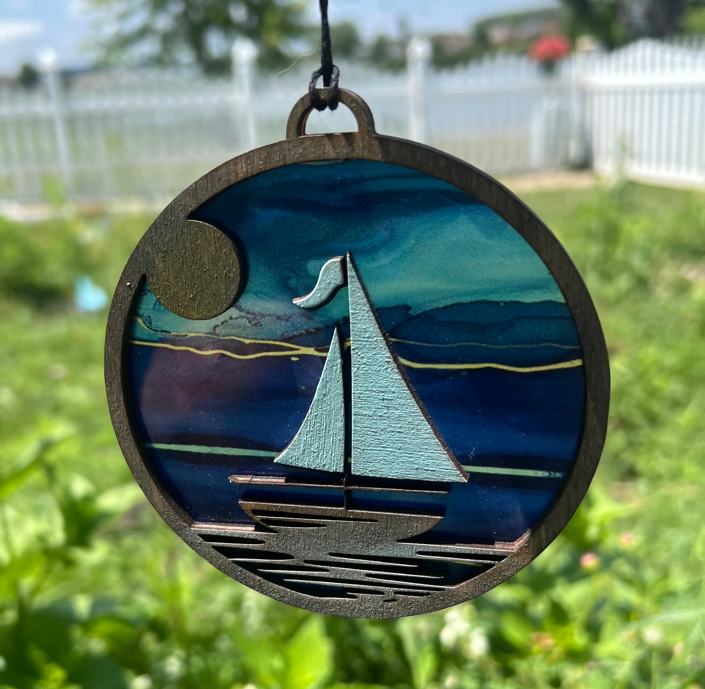 Sailboat acrylic suncatcher