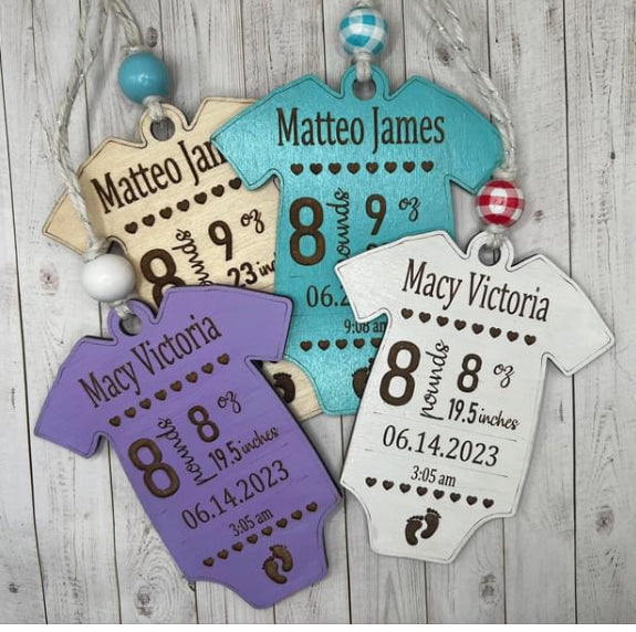 Baby stat onesie ornament