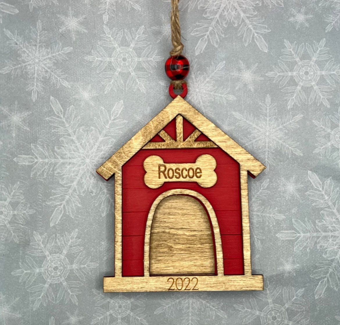 Dog house picture holiday ornament