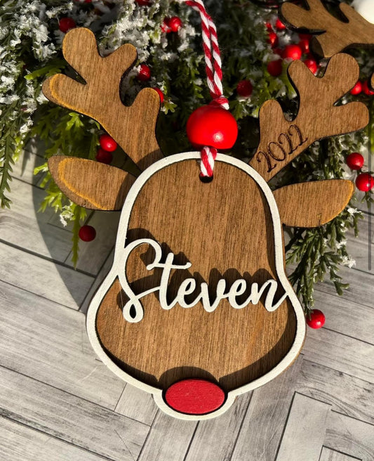 Personalized reindeer ornament