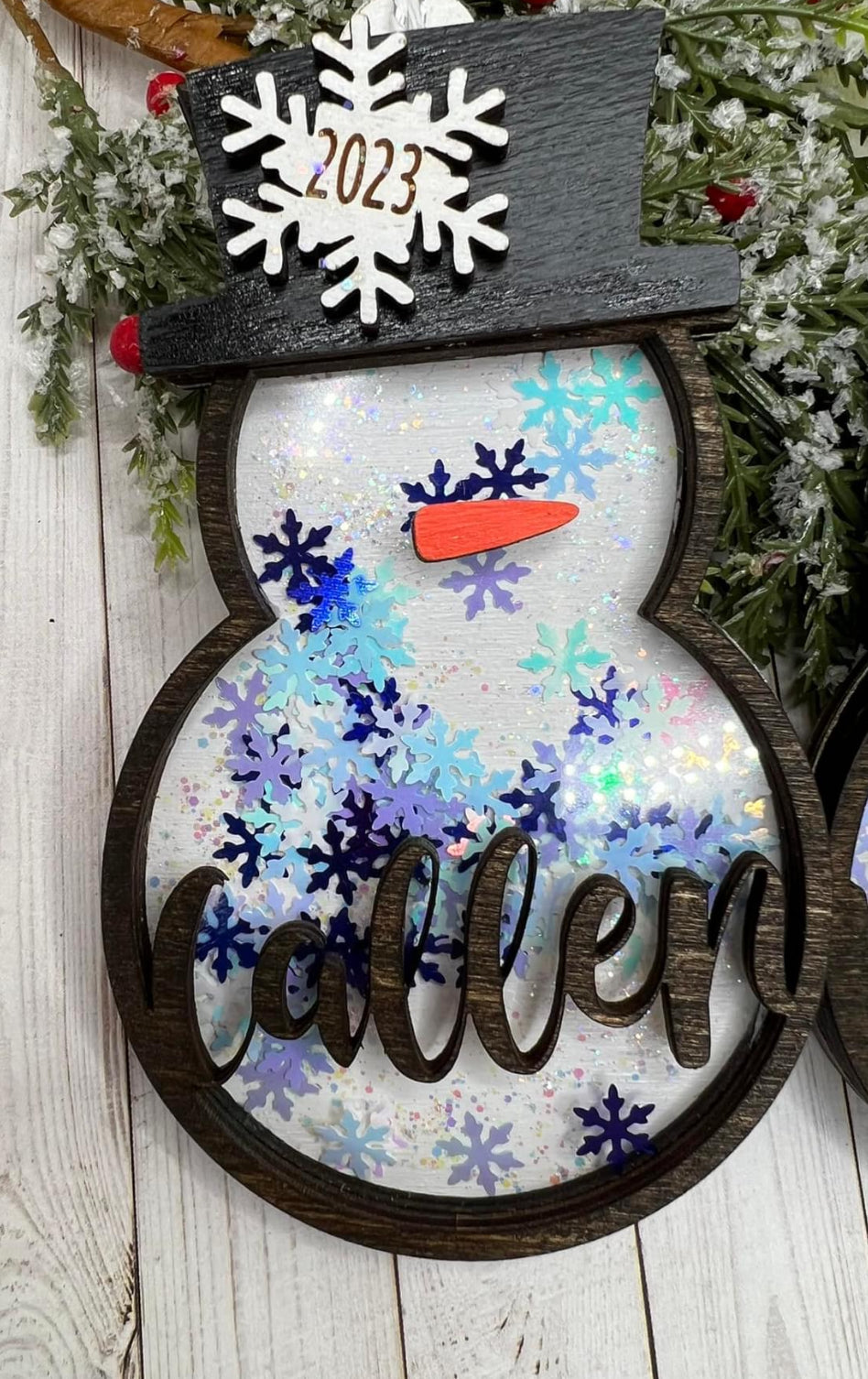 Snowman shaker ornament