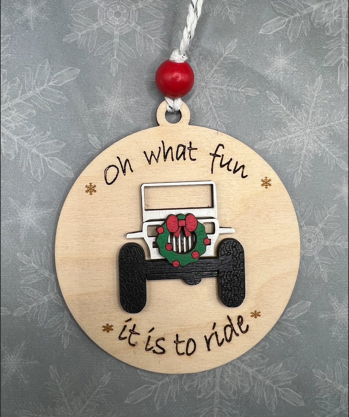 Oh what fun Jeep holiday ornament