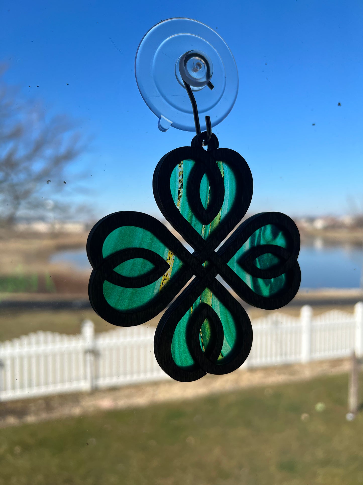 Four leaf clover acrylic suncatcher