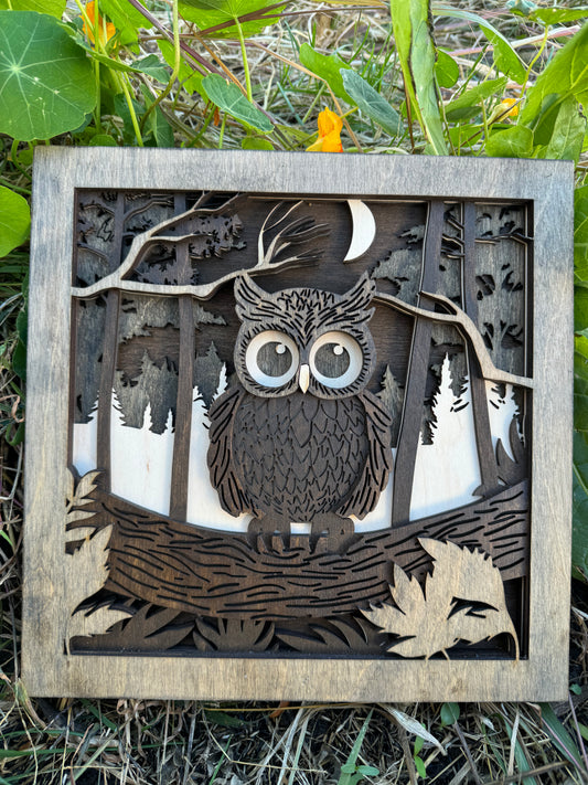 Owl multi layer decor